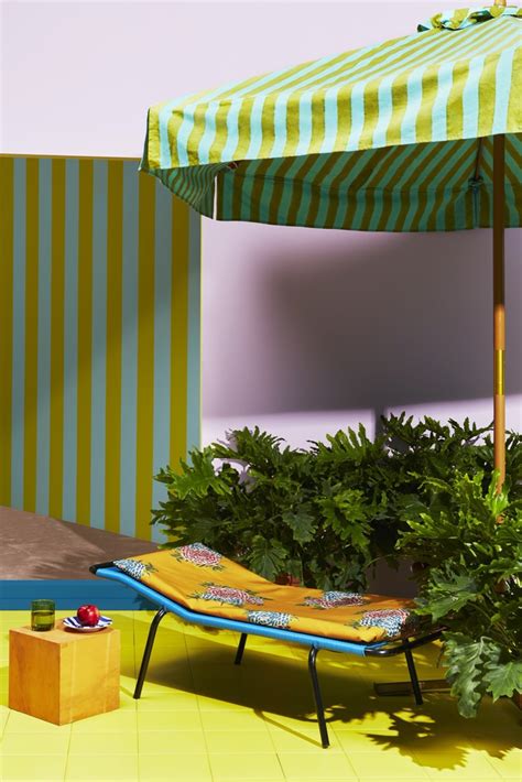 outdoor fabric stripes turquoise acid green | Lisa Corti