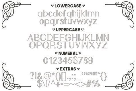 An Ornate Font And Numbers Set On A White Background With Black