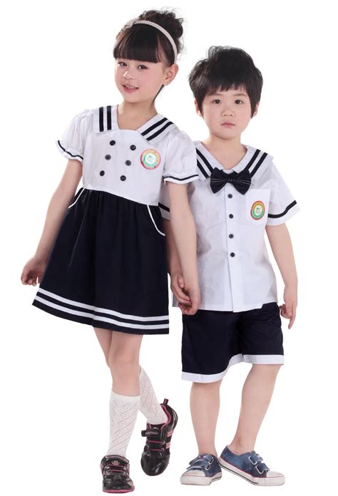 Summer child school uniform set child costume male female child ...