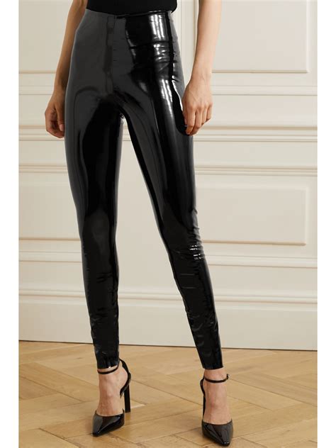 Black Faux Patent Leather Leggings Commando Net A Porter