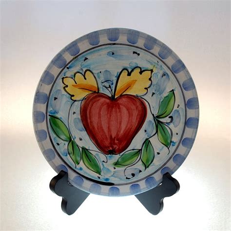 Vietri Hand Painted Italian Ceramic Apple Salad Plate Vintage Etsy