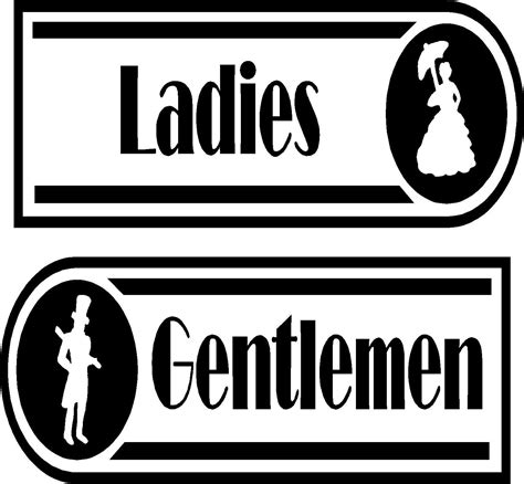 Restroom Sign Business Resturant Signs Sticker Ladies And Gentlemen Set Of 2