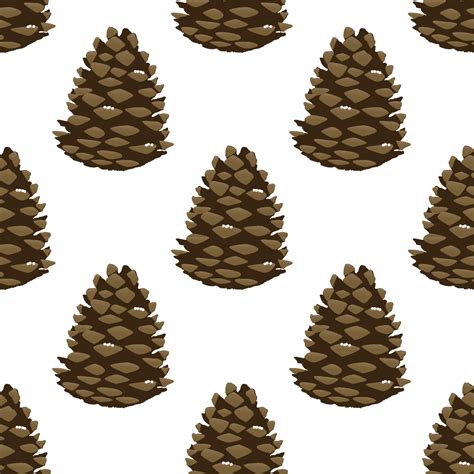 Cartoon beautiful pine cone. Seamless pattern. Vector Illustration ...