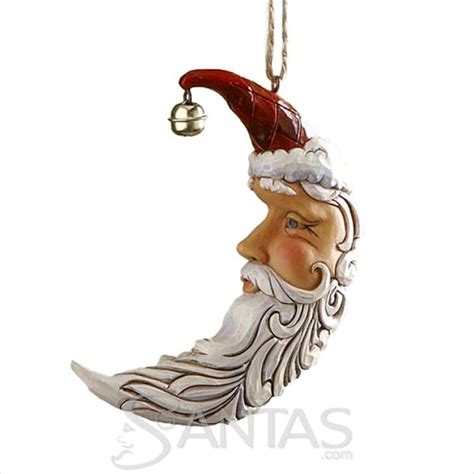 Jim Shore Crescent Moon Santa With Bell Ornament 4017606