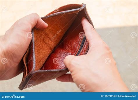 Empty Wallet In The Hands Man No Money In Pocket Stock Photo Image