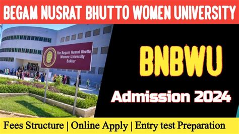 BNBWU The Begum Nusrat Bhutto Women University Fall Admission 2024