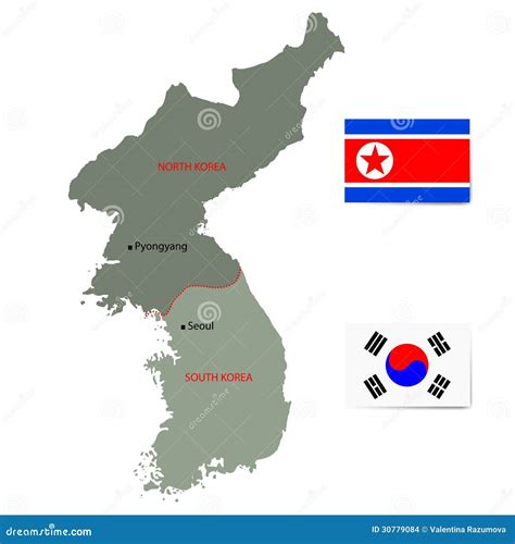 Map Of North And South Korea Cartoon Vector | CartoonDealer.com #21131719