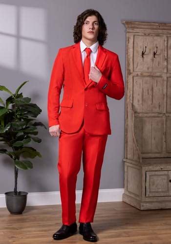 Suitmeister Solid Red Suit For Men Costume Apparel