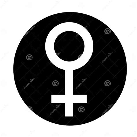 Sex Symbol Símbolo Plano De La Mujer Del Género Símbolo Abstracto Femenino Blanco En Círculo