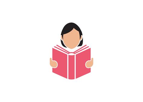 Girl Reading Book Icon Illustration Design Template 3273568 Vector Art