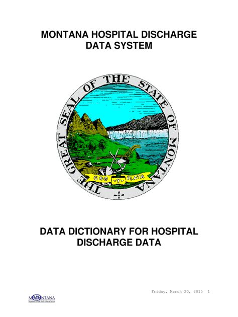 Fillable Online Dphhs Mt Montana Hospital Discharge Data Dphhs