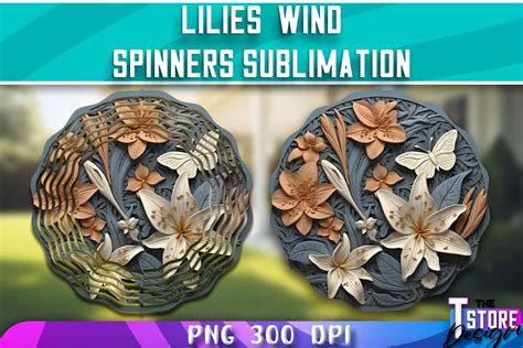 Lilies Wind Spinners Sublimation Png Graphic By The T Store Design