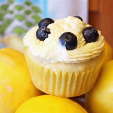 Summer Lemon Blueberry Cupcakes With Lemon Cream Cheese Frosting