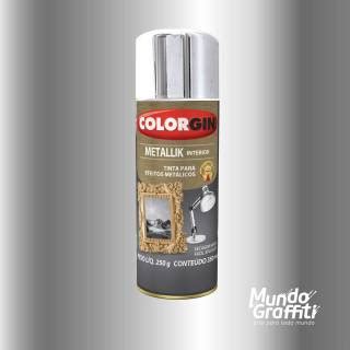 Tinta Spray Colorgin Metallik Cromado Ml Mundo Grafite