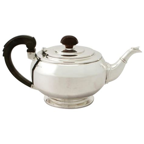 Antique Art Deco English Sterling Silver Teapot For Sale At 1stdibs