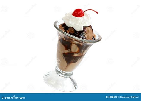 Chocolate Ice Cream Sundae stock photo. Image of whipped - 8082638