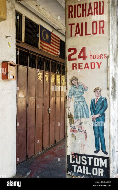 Advertising Signs For A Old Tailor Shop In George Town Penang