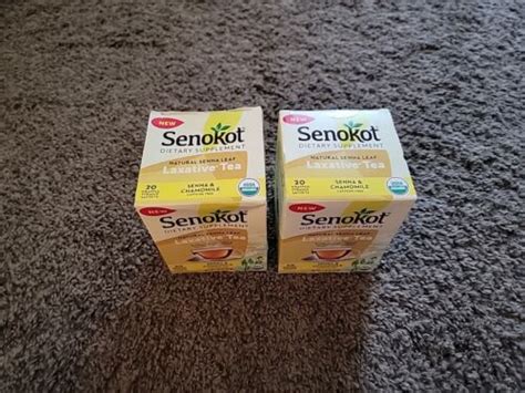 Senokot Natural Senna Leaf Laxative Tea Wrapped Pyramid Sachets 20