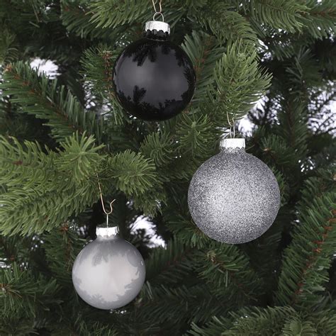 House Of Seasons Kerstballen Stuks Cm Glas Zwart Bol