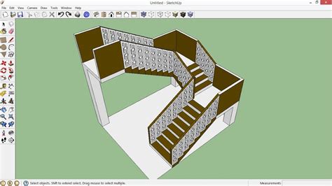 Escalier à Trois Volées Sur SketchUp YouTube