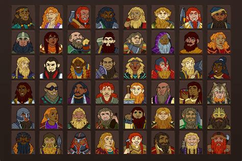 Free Dwarf Avatars 64x64 Pixel Icon Pack - CraftPix.net