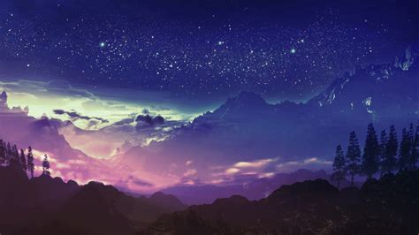 Blue Anime Landscape Wallpapers - Wallpaper Cave