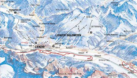 Cross Country Skiing Trail Map Lienz Nordic Trail Map