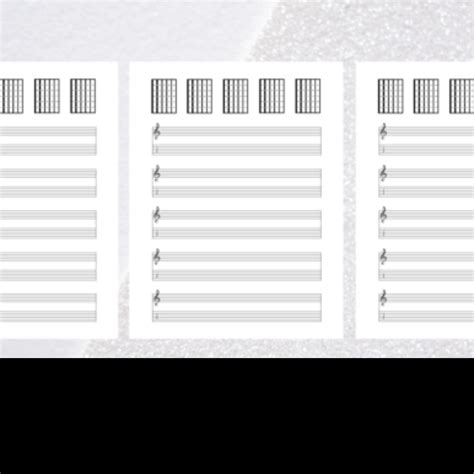 Digital Printable Sheet Music Guitar Tab and Blank Chart for Guitarist ...