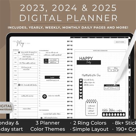 Horizontal Planner Goodnotes Etsy