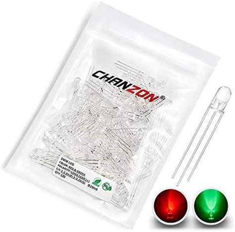 Chanzon Pcs Mm Red Green Led Diode Lights Clear Round