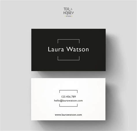 Minimalistic Business Card, Premade Design, Black & White, Simple ...