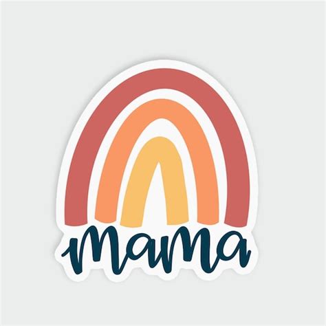 Mama Water Bottle Sticker Cute Mom Sticker New Mom T Rainbow