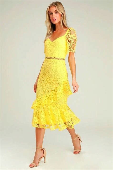 Pin By Artist Clicks On Yellow Yellow Yellow Lace Dresses Lace Dress