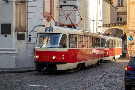 プラハ市電 タトラ T3 7122 Malostranské náměstí 鉄道フォト写真 by こめさん レイルラボ RailLab