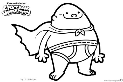 Coloring Pages Of Captain Underpants By Pizzasupper Free Printable