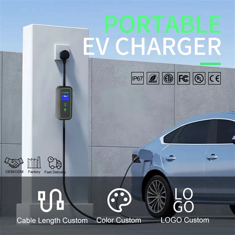 Portable Smart Evse Single Phase Kw Kw Kw Mobile Fast Level Ev