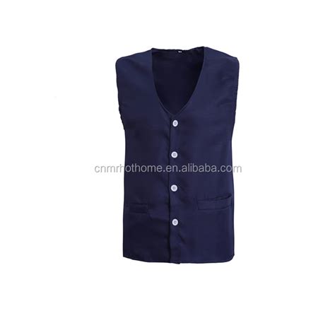 Vest For Supermarket Clerk Work Uniform Vests With Pockets & Front Button - Buy Vest For ...