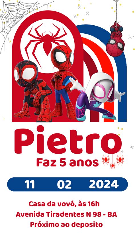 Convite Anivers Rio Spidey E Seus Amigos Espetaculares Edite Gr Tis