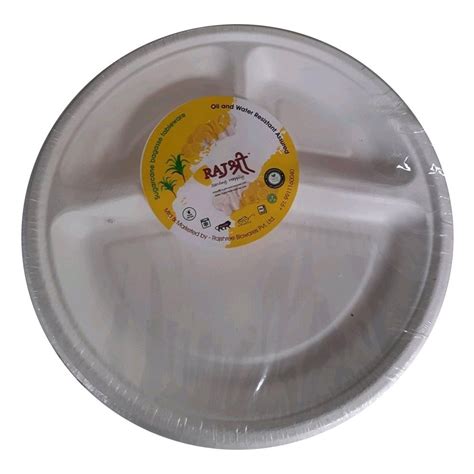 White Plain Sugarcane Bagasse Eco Friendly Disposable Plate For Home