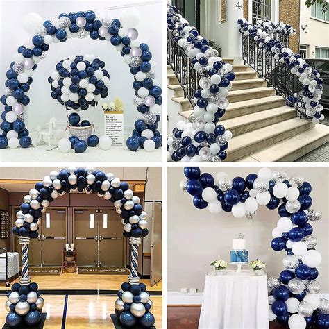 Blue Balloon Arch Kit 99 Pieces Blue Silver Balloon Garland Arch Kit