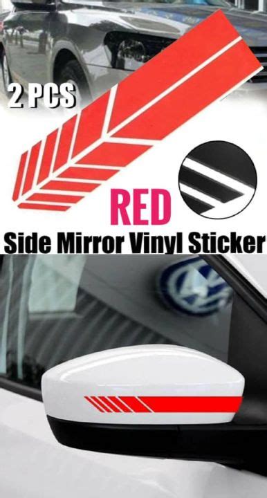 2pc Car Side Mirror Sticker Reflector Rearview Mirror Body Night