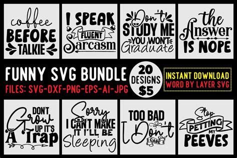 Funny Svg Bundle Vol Bundle Creative Fabrica