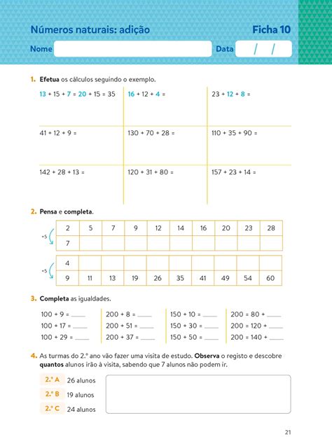 Caderno De Fichas De Matemática 2º Ano 37 Fichas GrÁtis Para Imprimir