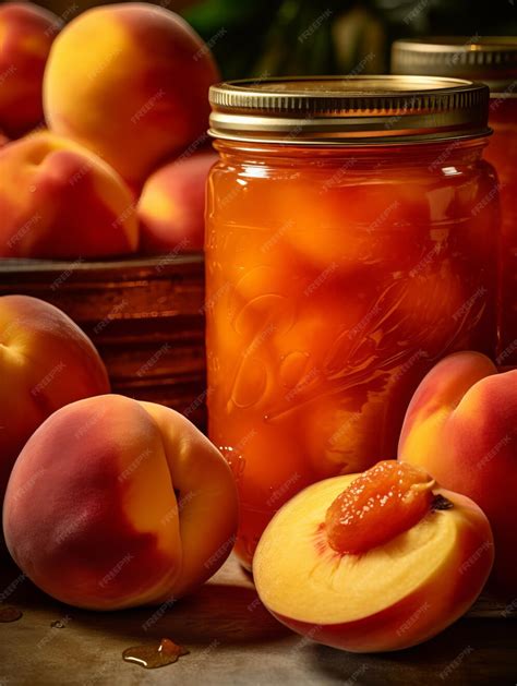 Premium Ai Image Fresh Peach Jam