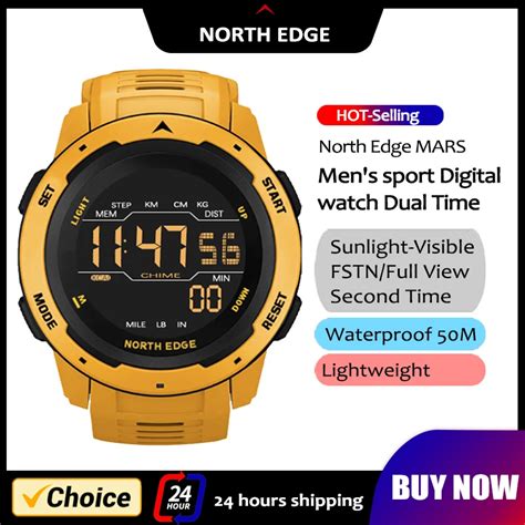 NORTH EDGE Mens Smart Watch Women Sportswatch Dual Time Running