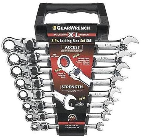 GEARWRENCH 5 Pc Ratcheting Flex Head Flare Nut Wrench Set SAE 89100