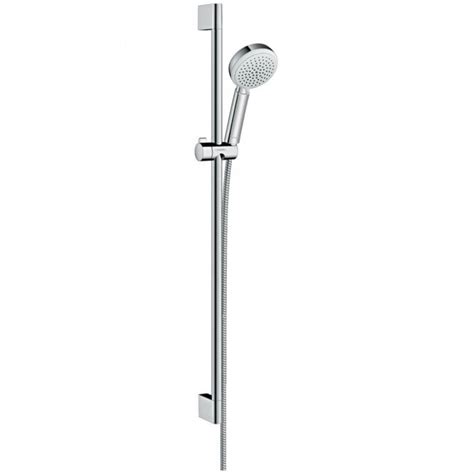 Hansgrohe Crometta White Chrome Shower Set Vario With Shower Rail