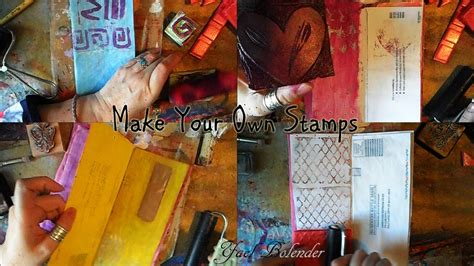 How To Make Your Own STAMPS W Recycled Materials On Envelope Journal