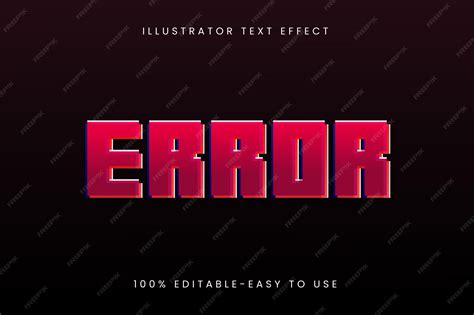 premium vector error text effect