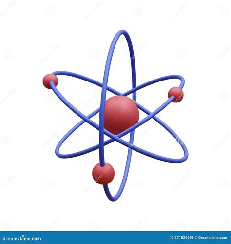 3d Realistic Atom With Orbital Electrons Isolated On White Background